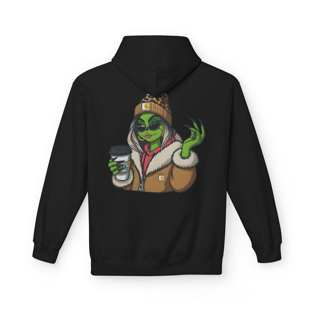 Sassy Grinch Girl Coffee Hoodie | Cozy Alien Winter Sweater | Funny Christmas Gift