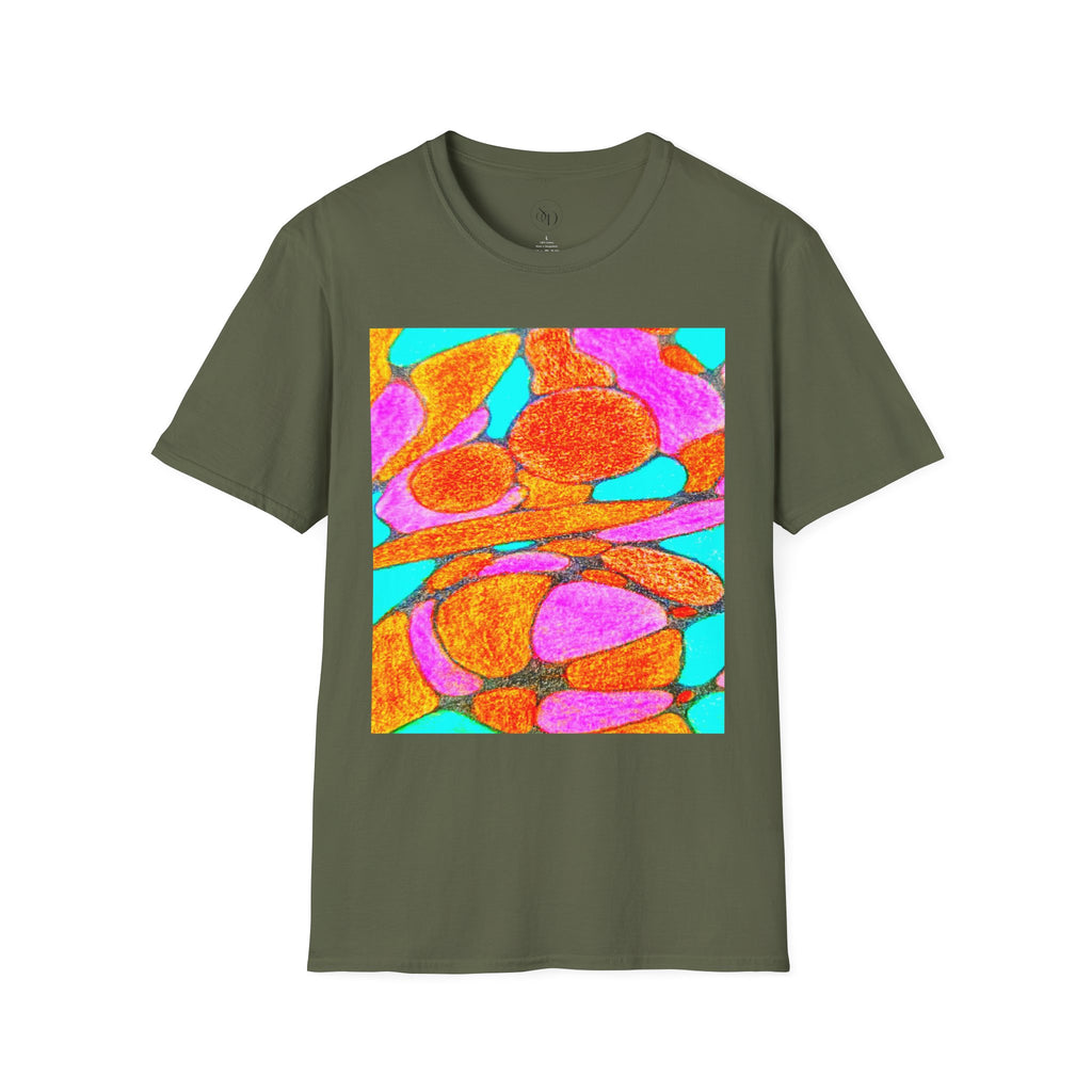Abstract Floral T-Shirt | Pink Orange Art Graphic Tee