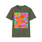 Abstract Floral T-Shirt | Pink Orange Art Graphic Tee