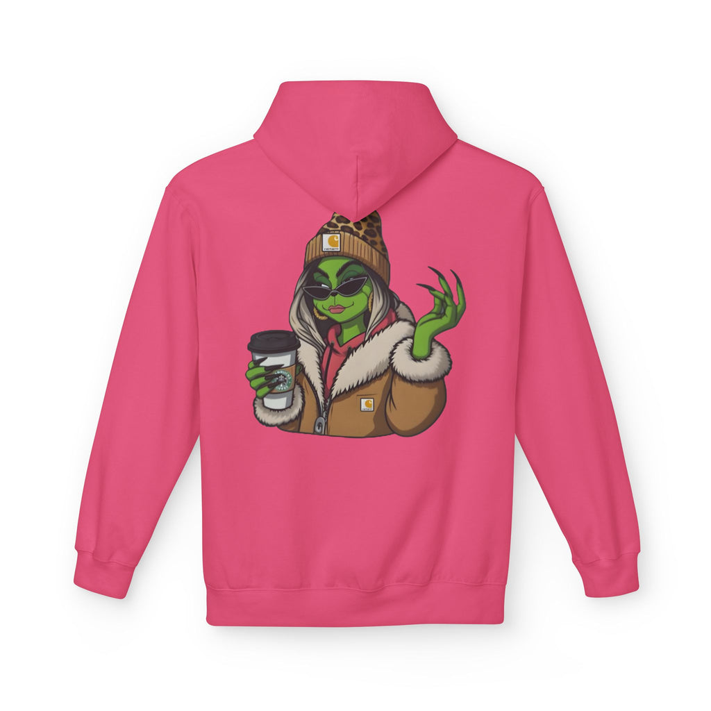 Sassy Grinch Girl Coffee Hoodie | Cozy Alien Winter Sweater | Funny Christmas Gift