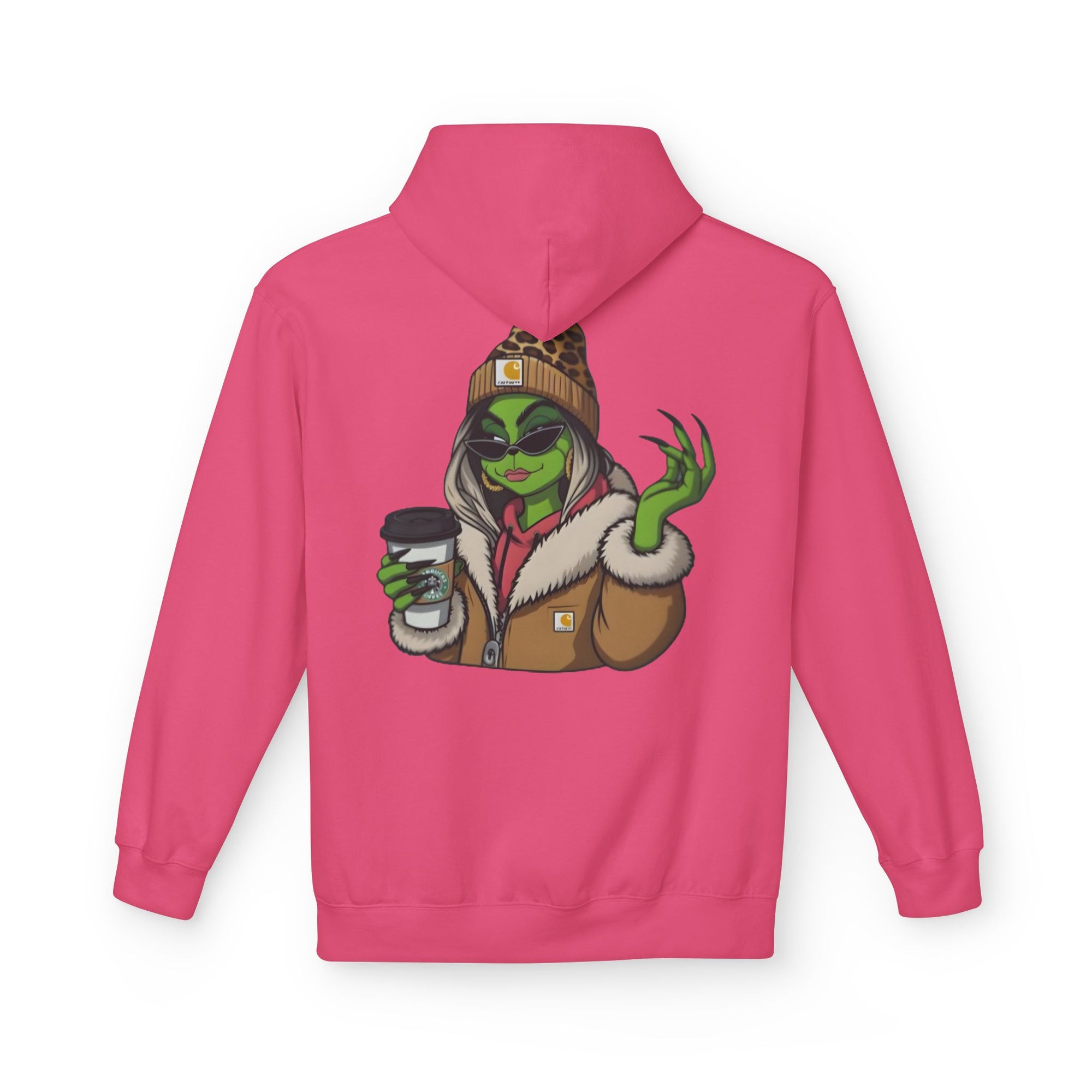 Sassy Grinch Girl Coffee Hoodie | Cozy Alien Winter Sweater | Funny Christmas Gift