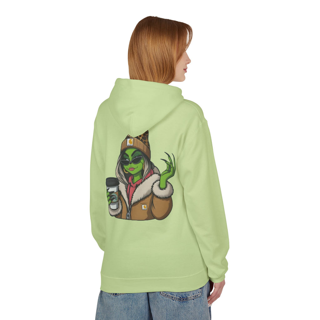 Sassy Grinch Girl Coffee Hoodie | Cozy Alien Winter Sweater | Funny Christmas Gift