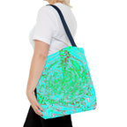 Ocean Swirl Tote Bag | Turquoise Abstract Beach Shopper