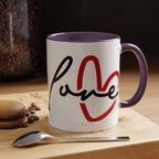 Romantic Love Mug | Heart Script Coffee Cup