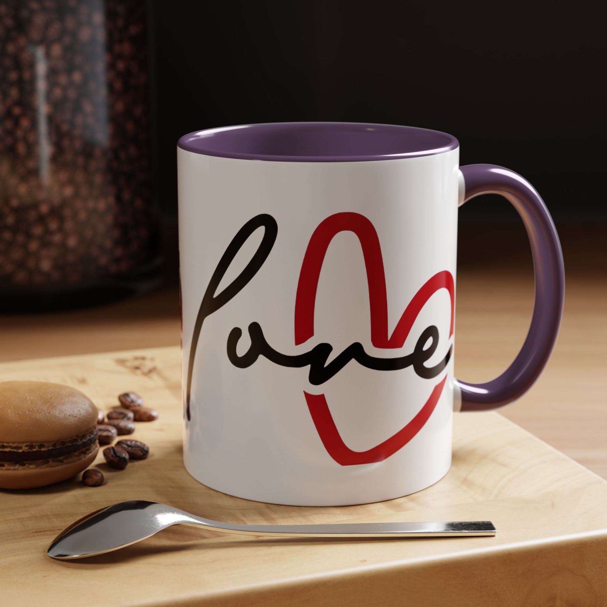 Romantic Love Mug | Heart Script Coffee Cup