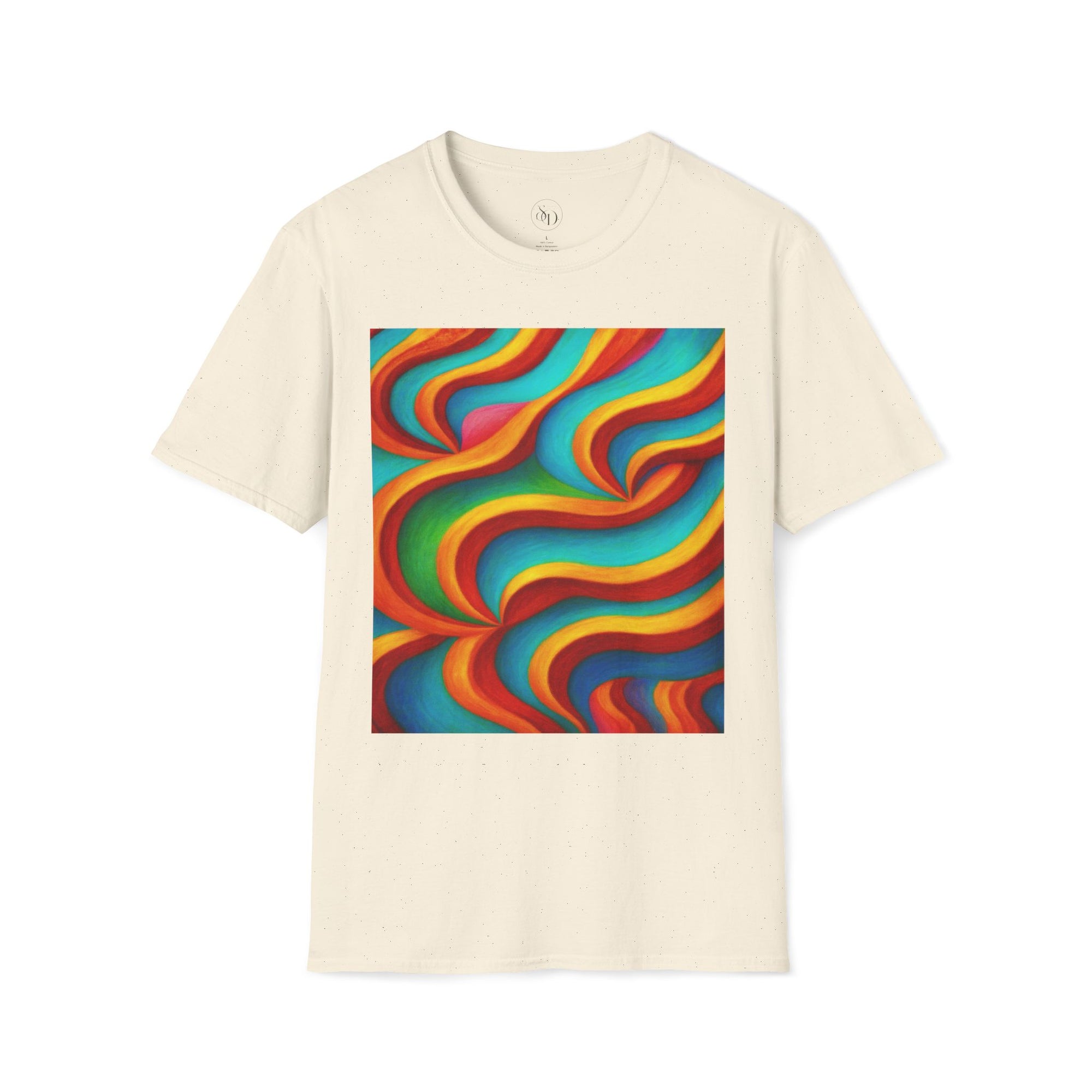 Psychedelic Rainbow Wave T-Shirt | Vibrant Neuro-Art Unisex Tee