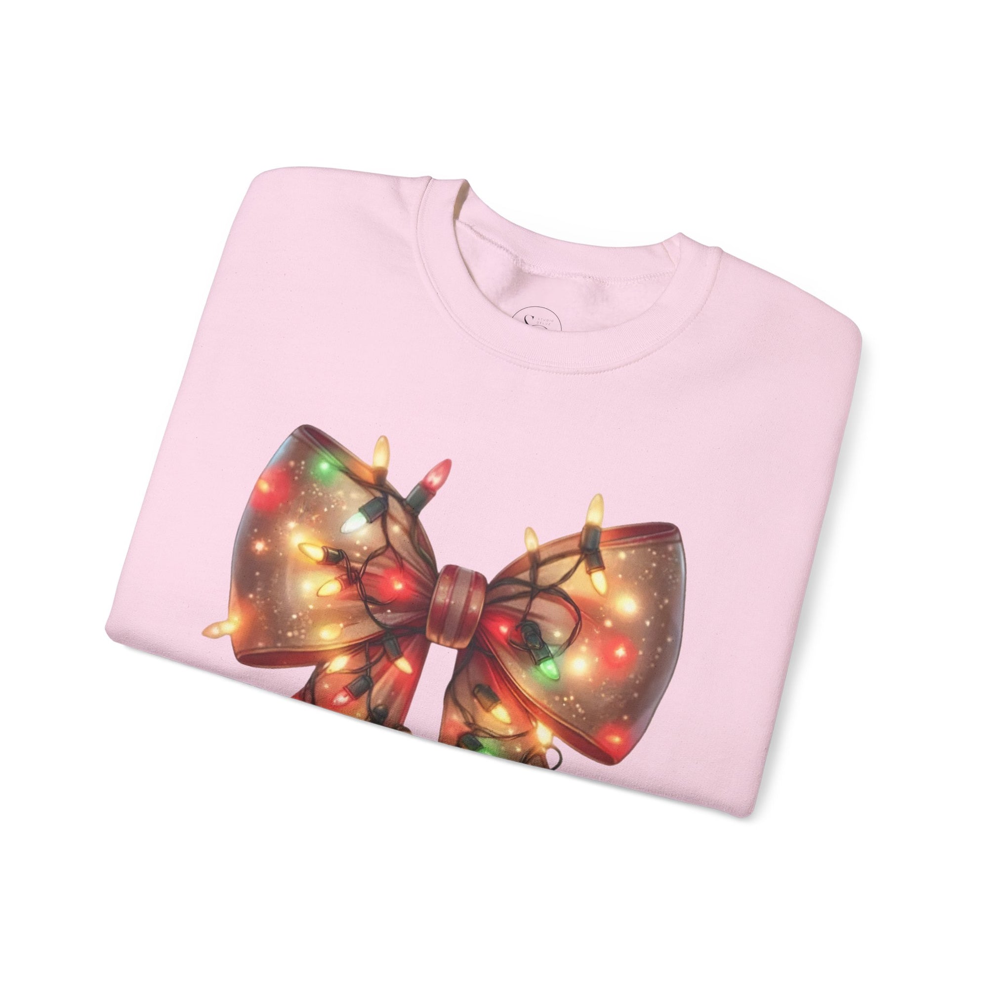 Christmas Bow Sweatshirt | Holiday Lights Crewneck