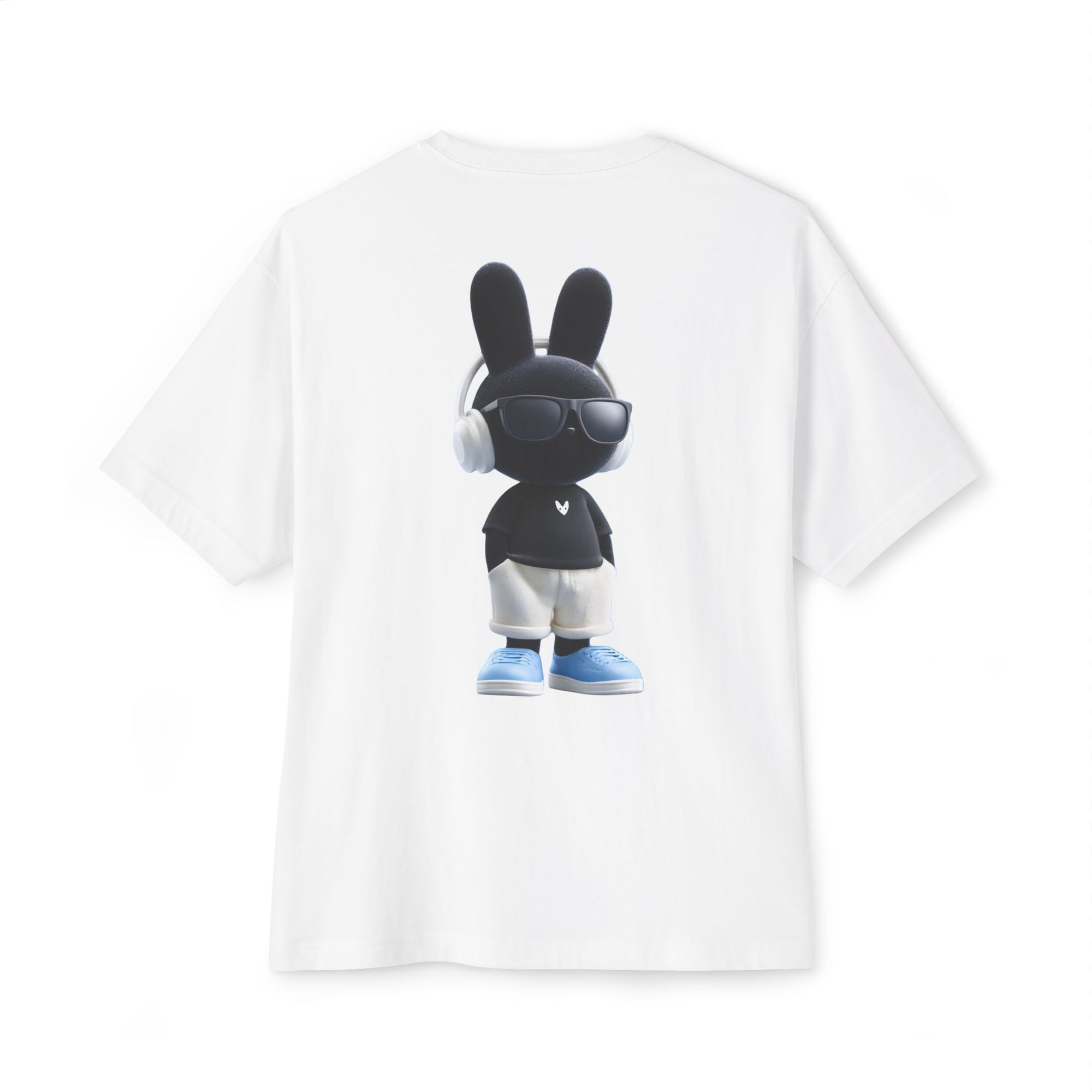 Oversized | Black Bunny Character Tee | Bunny Graphic T-Shirt