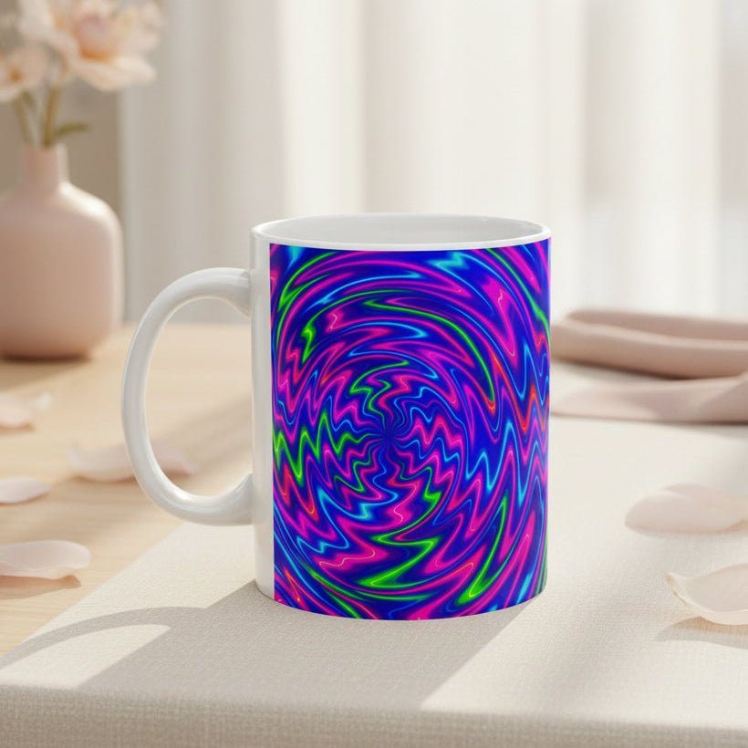 Psychedelic Spiral Mug | Trippy Swirl Coffee Cup | Retro Art Gift