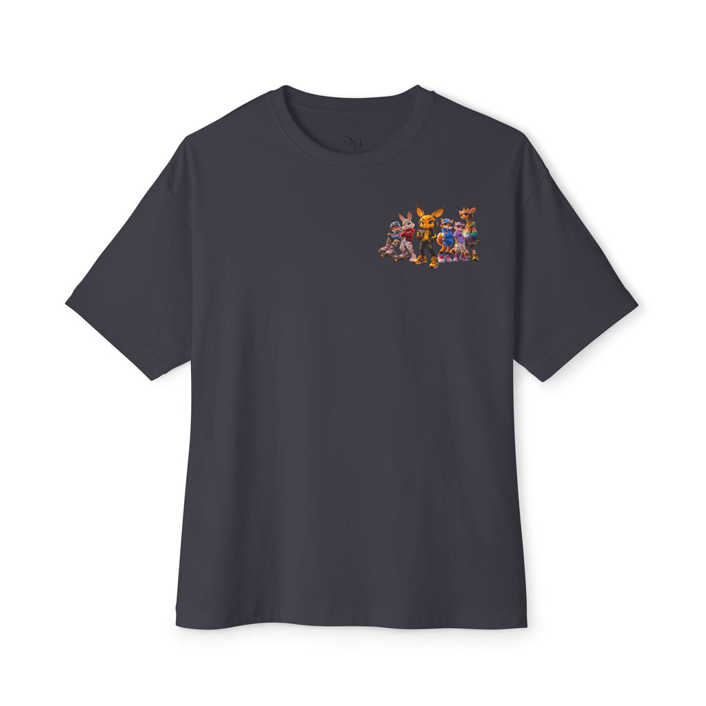 Anthropomorphic Street Crew Tee — Cartoon Fox & Friends Graphic T‑Shirt