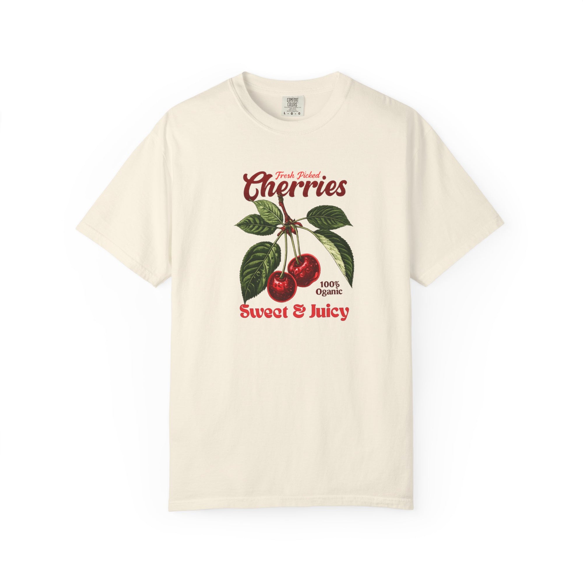 Cherry Vintage Tee — "Fresh Picked Cherries: Sweet & Juicy" Graphic T-Shirt