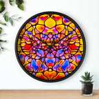 Kaleidoscope Wall Clock | Colorful Stained Glass Clock | Artistic Home Decor