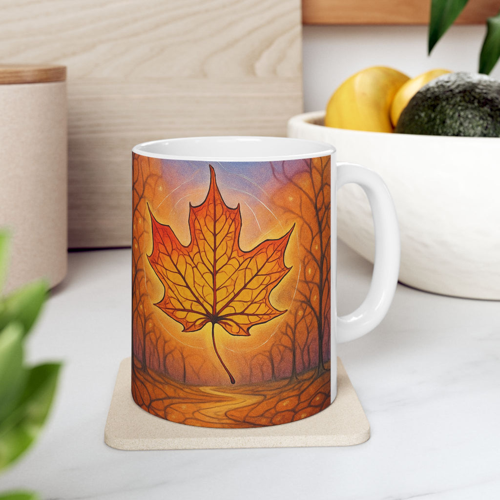 Autumn Leaves Mug | Cozy Fall Coffee Cup | Seasonal Gift