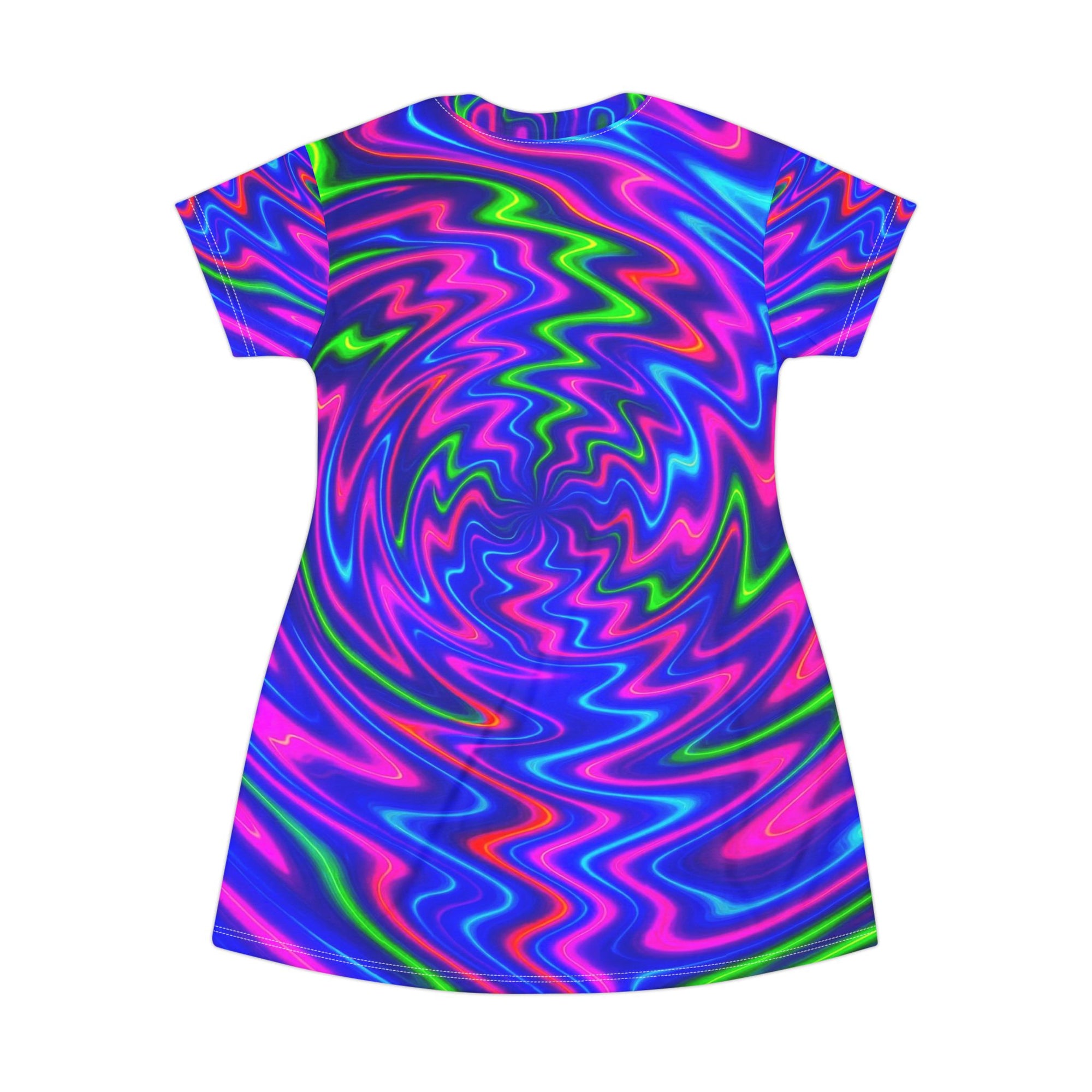 Neon Swirl T-Shirt Dress | Psychedelic Bodycon Dress | Night Out Outfit