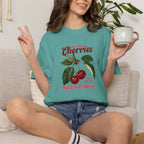 Cherry Vintage Tee — "Fresh Picked Cherries: Sweet & Juicy" Graphic T-Shirt