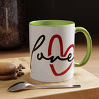 Romantic Love Mug | Heart Script Coffee Cup