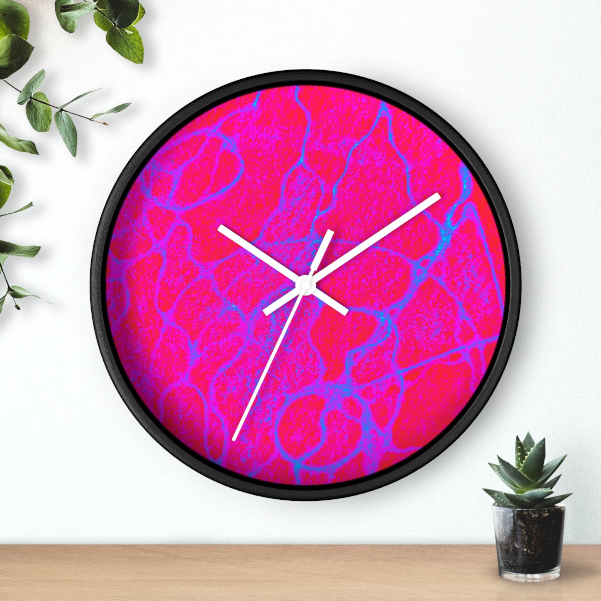 Hot Pink Wall Clock | Modern Silent Clock | Bold Home Decor