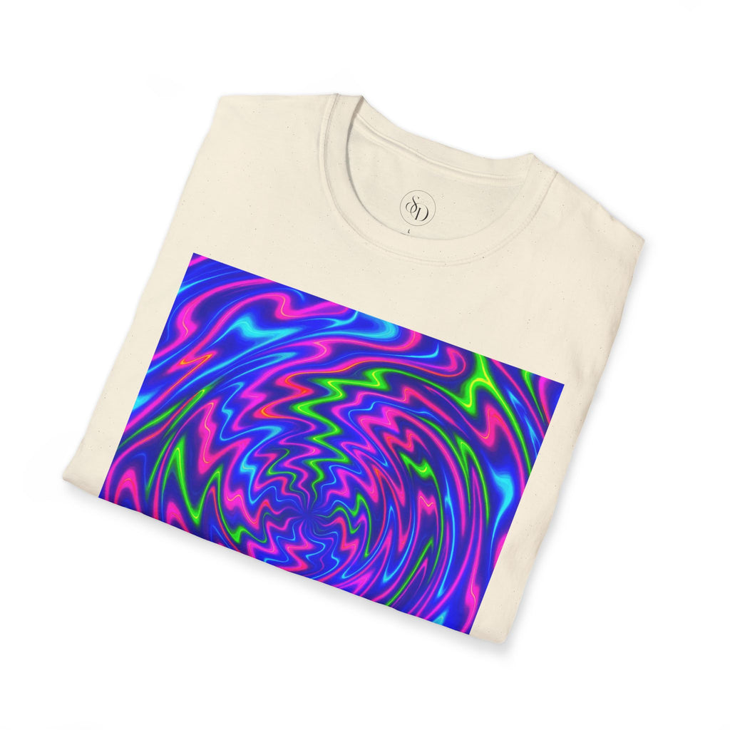 Neon Swirl Abstract T-Shirt | Lightweight Unisex Cotton Tee