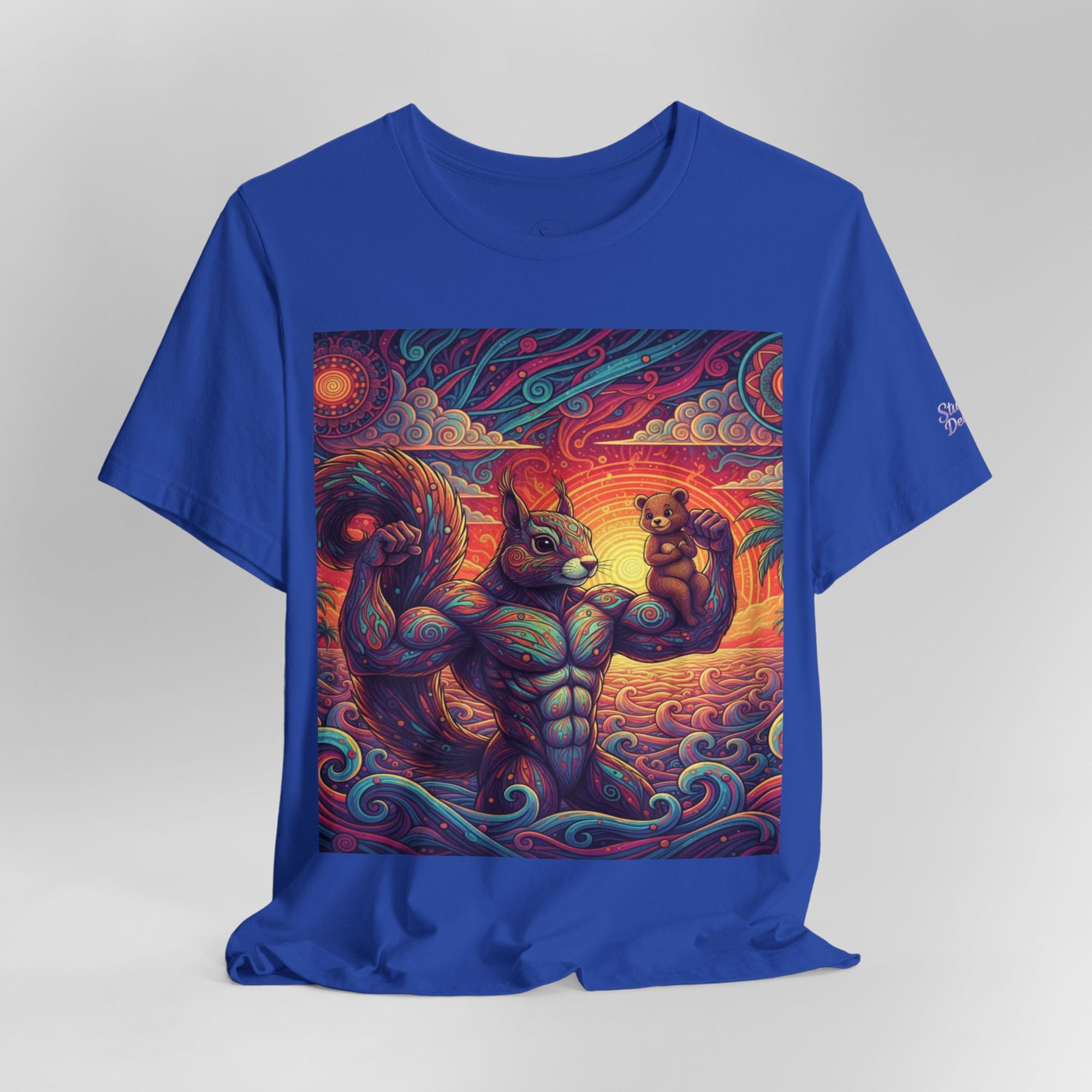 Muscular Squirrel Warrior T-Shirt | Fantasy Animal Design | Colorful Unisex Graphic Shirt