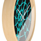 Modern Wall Clock | Black Turquoise Clock | Minimalist Silent Decor