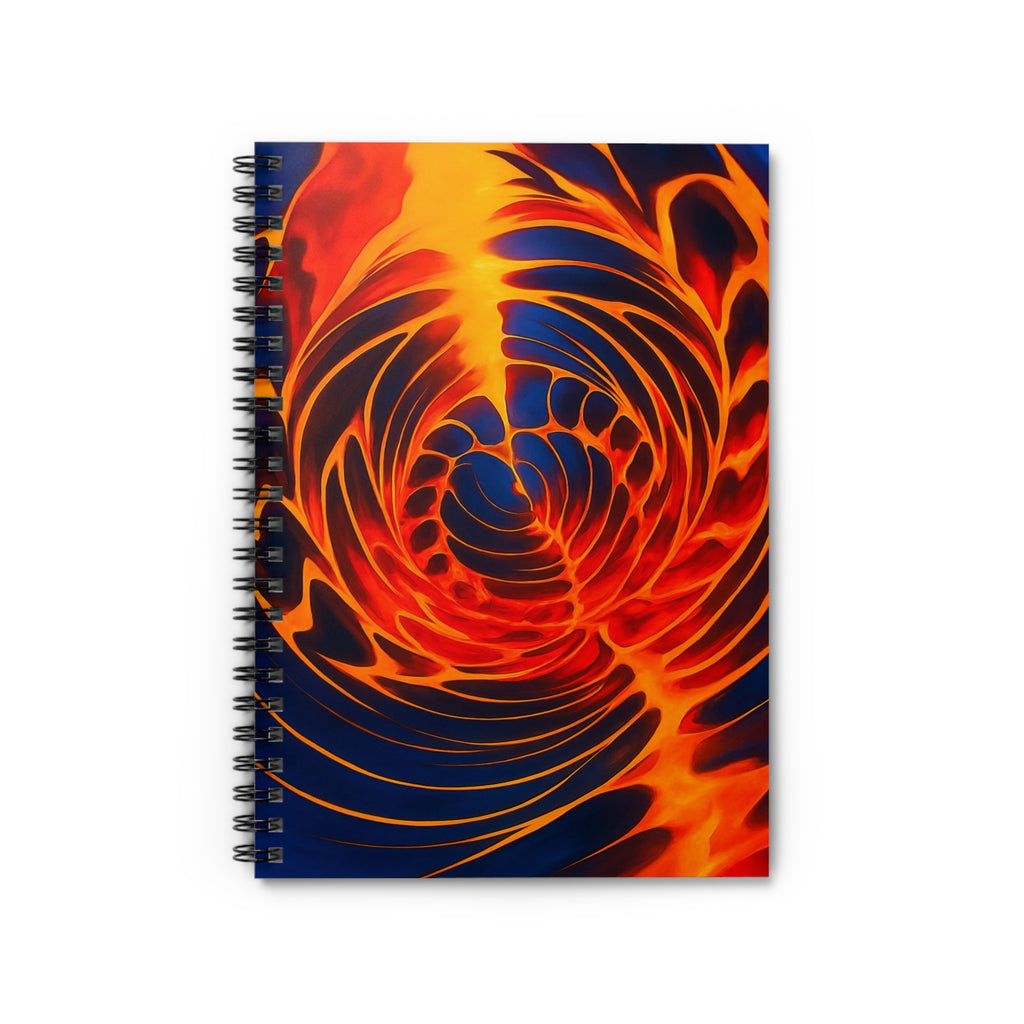 Fiery Vortex Abstract Spiral Notebook | Modern Art Stationery
