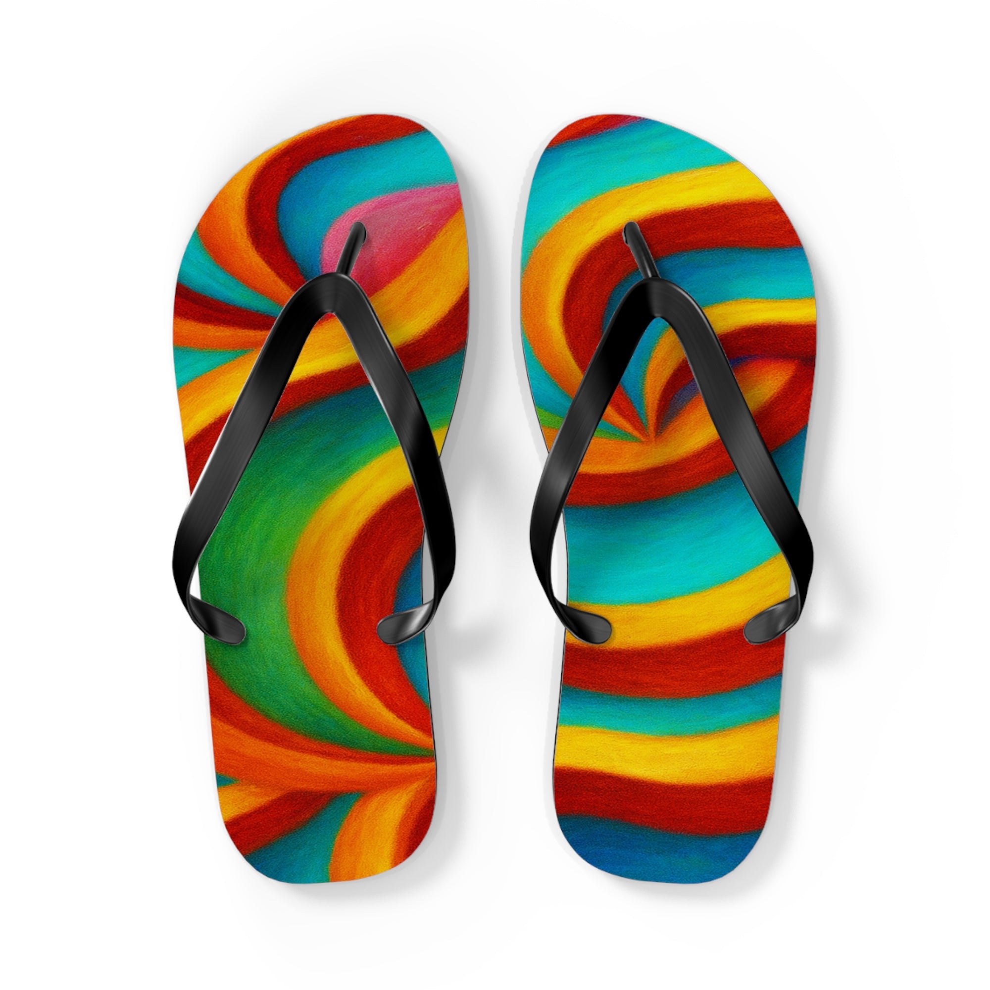 Colorful Artistic Flip Flops | Vibrant Summer Festival Sandals