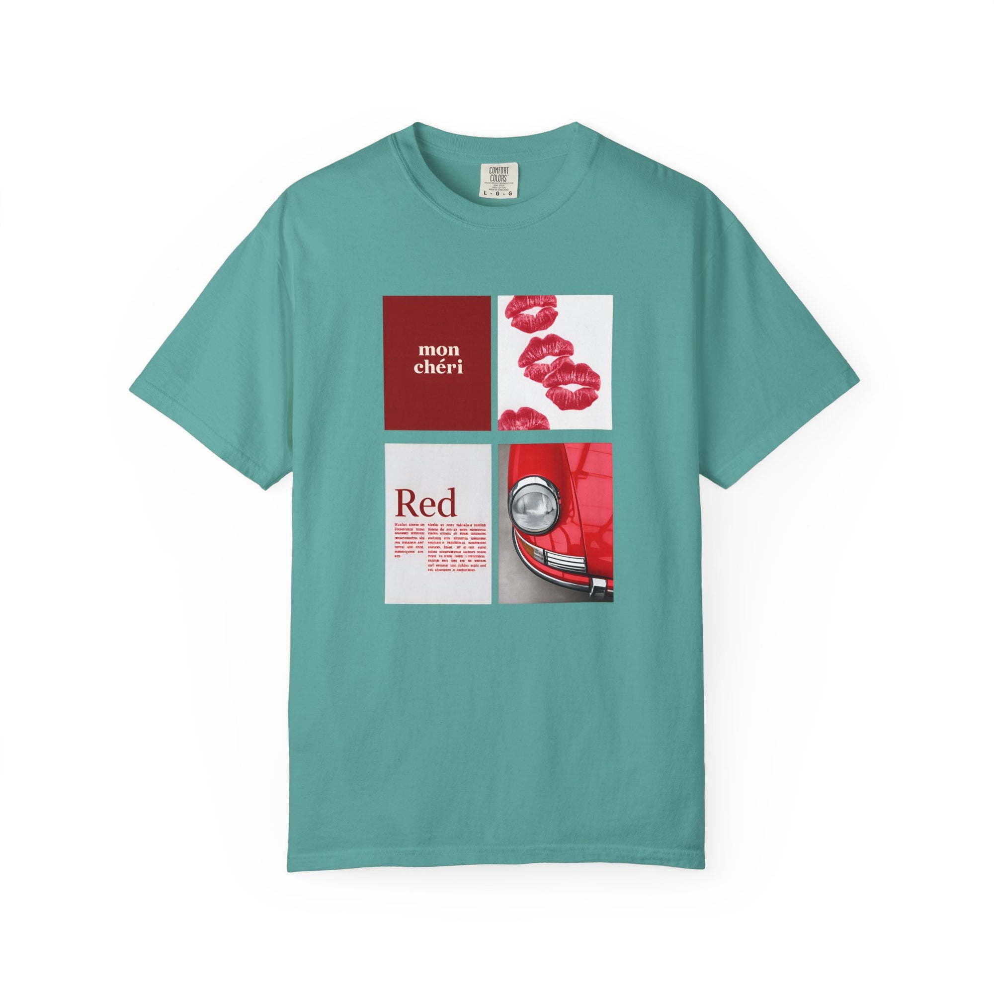 Cotton T-Shirt | Mon Chéri Aesthetic Kiss, Car Print