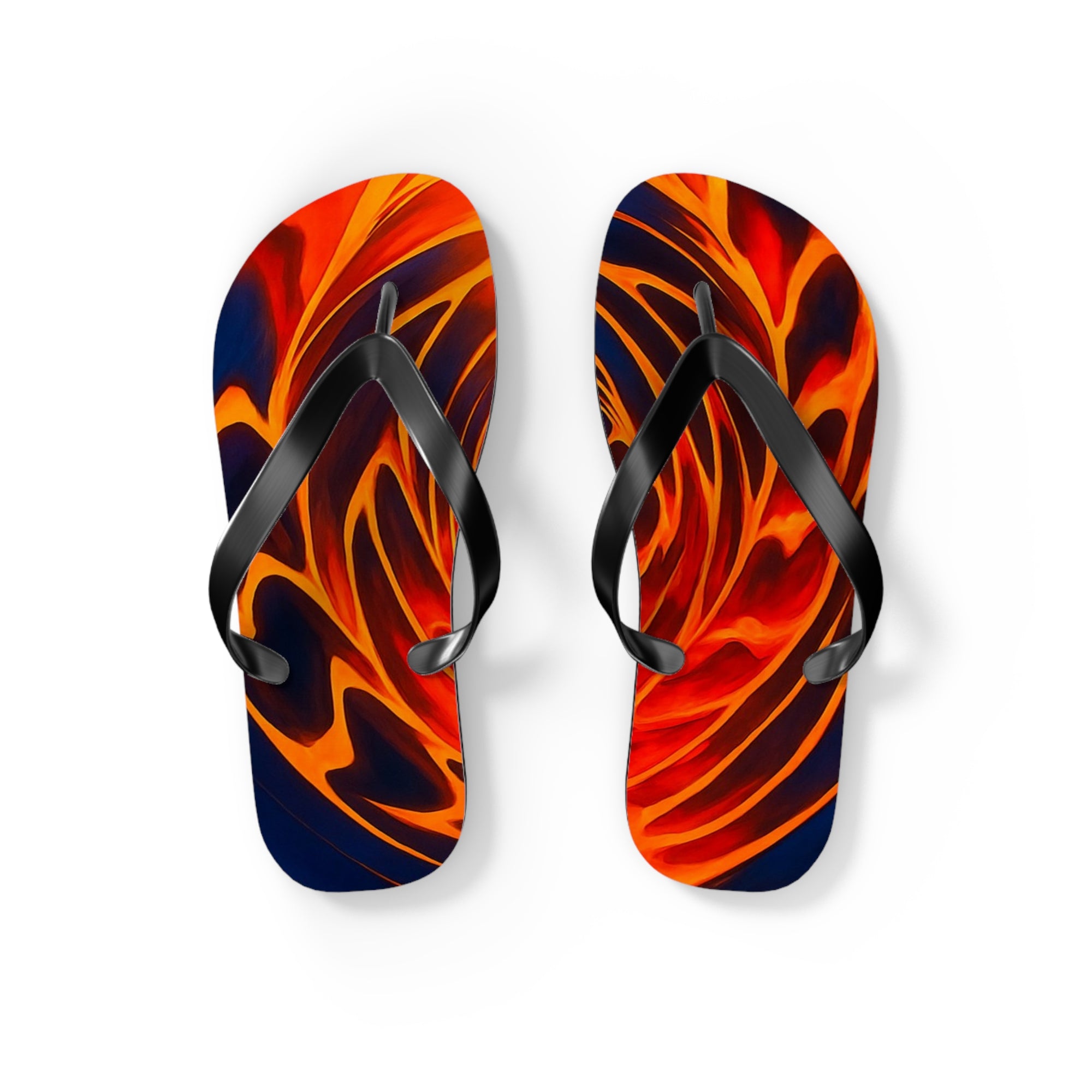 Vibrant Flame Flip Flops | Colorful Summer Beach Sandals