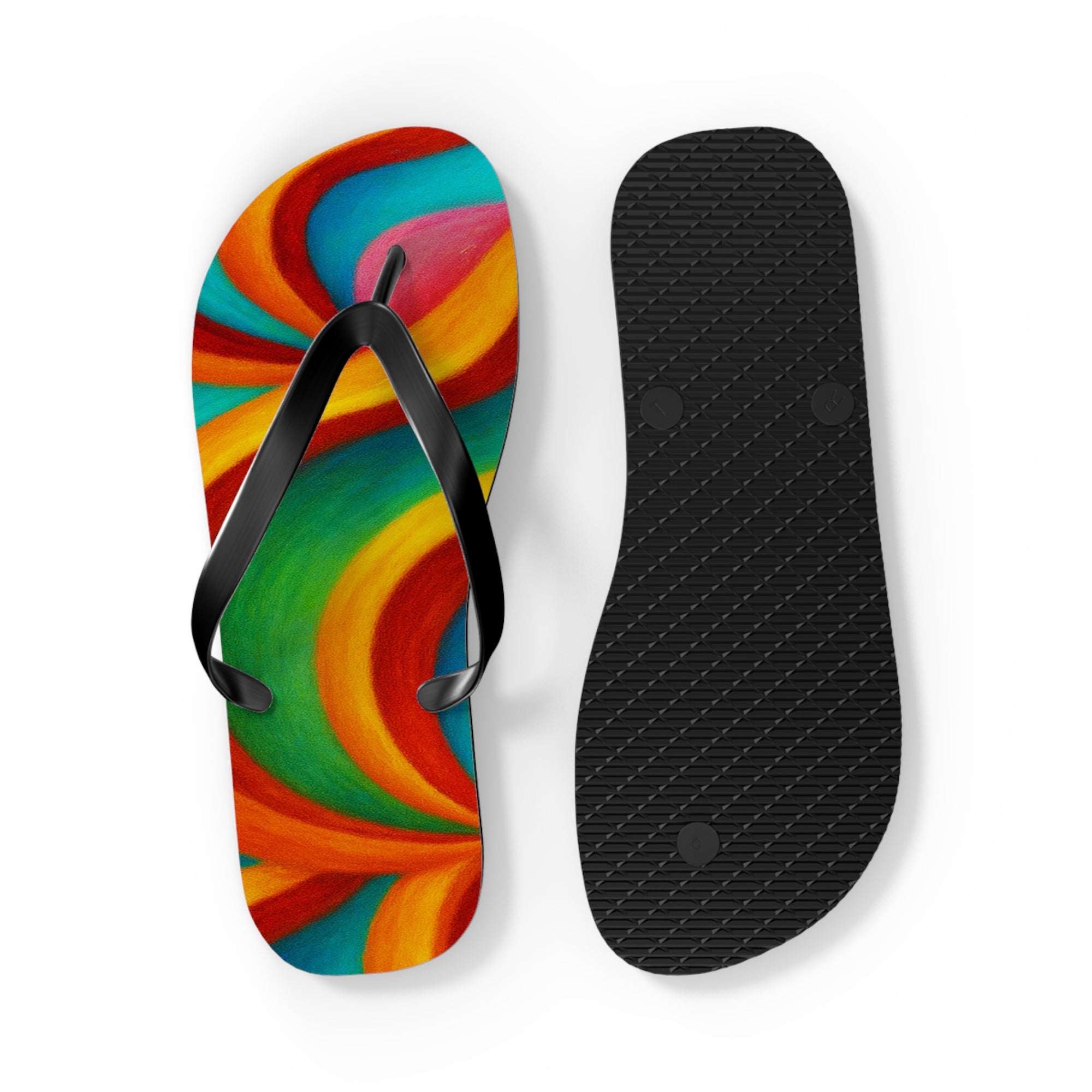 Colorful Artistic Flip Flops | Vibrant Summer Festival Sandals