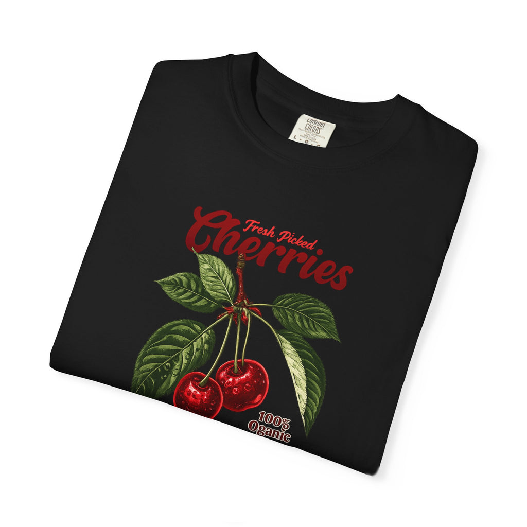 Cherry Vintage Tee — "Fresh Picked Cherries: Sweet & Juicy" Graphic T-Shirt