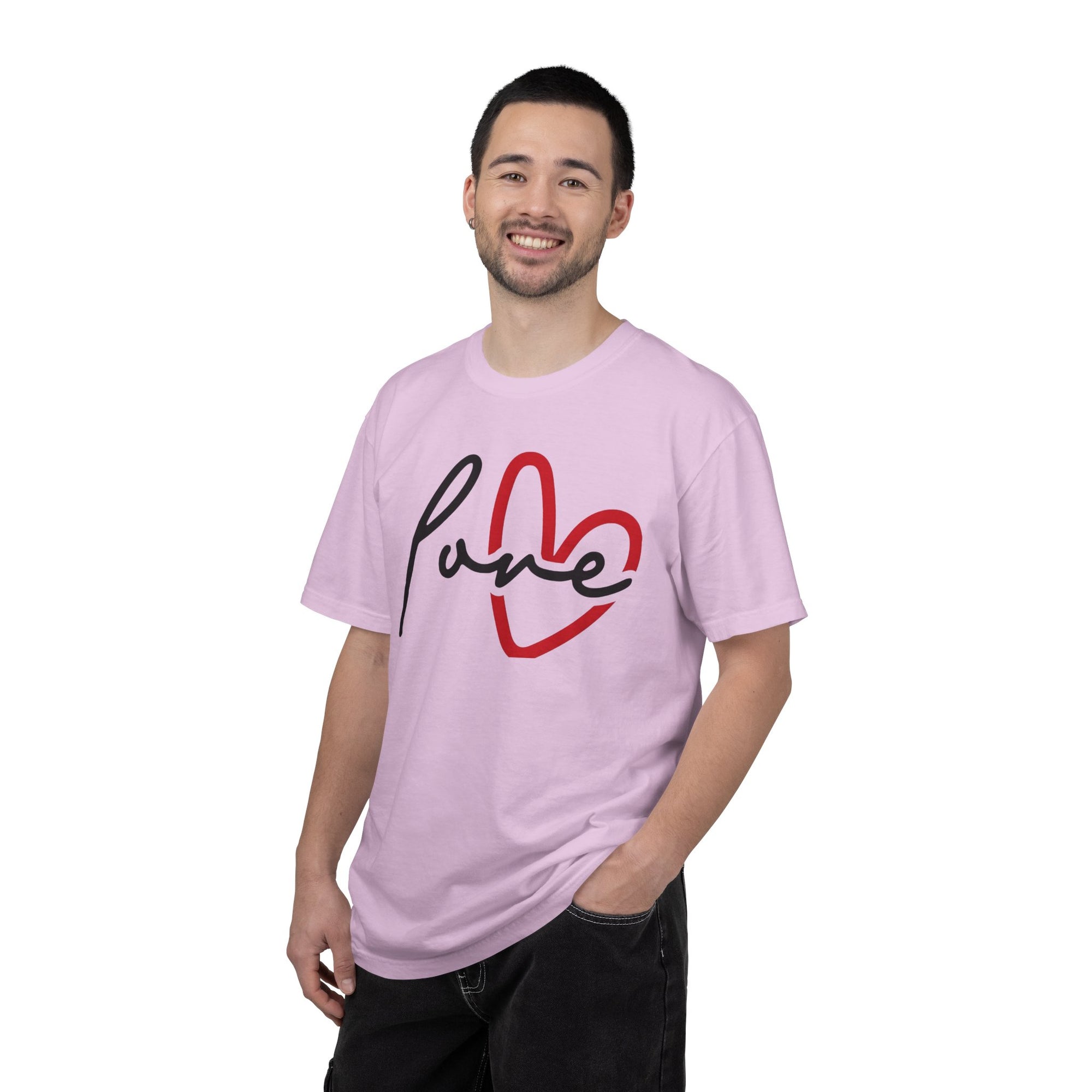 Love Script Heart T-Shirt, Minimalist Valentine's Tee