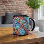 Electric Geometric Mug | Black Abstract Coffee Cup | Modern Art Gift