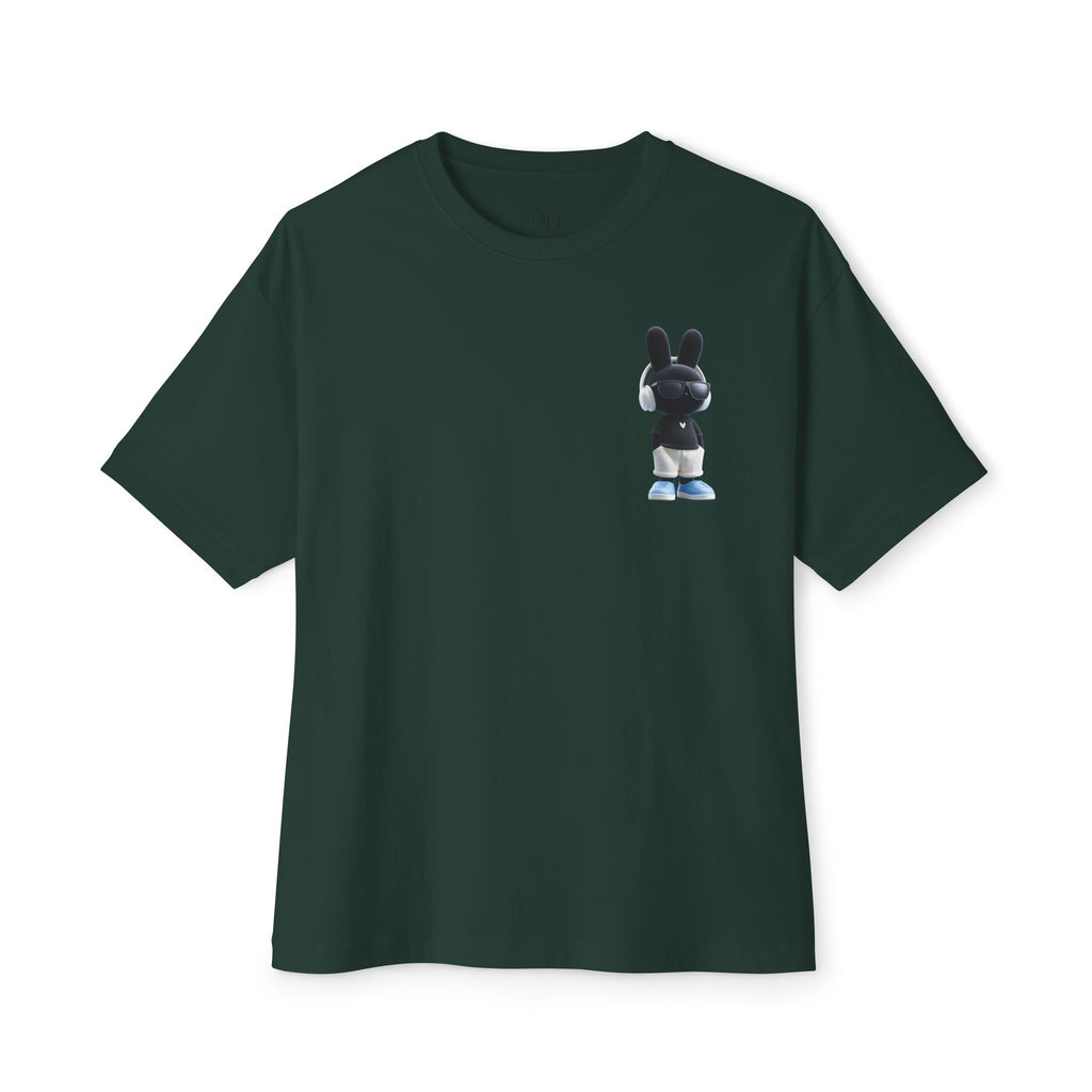 Oversized | Black Bunny Character Tee | Bunny Graphic T-Shirt