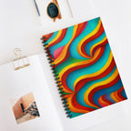 Retro Color Wave Notebook | Vintage Aesthetic Spiral Journal
