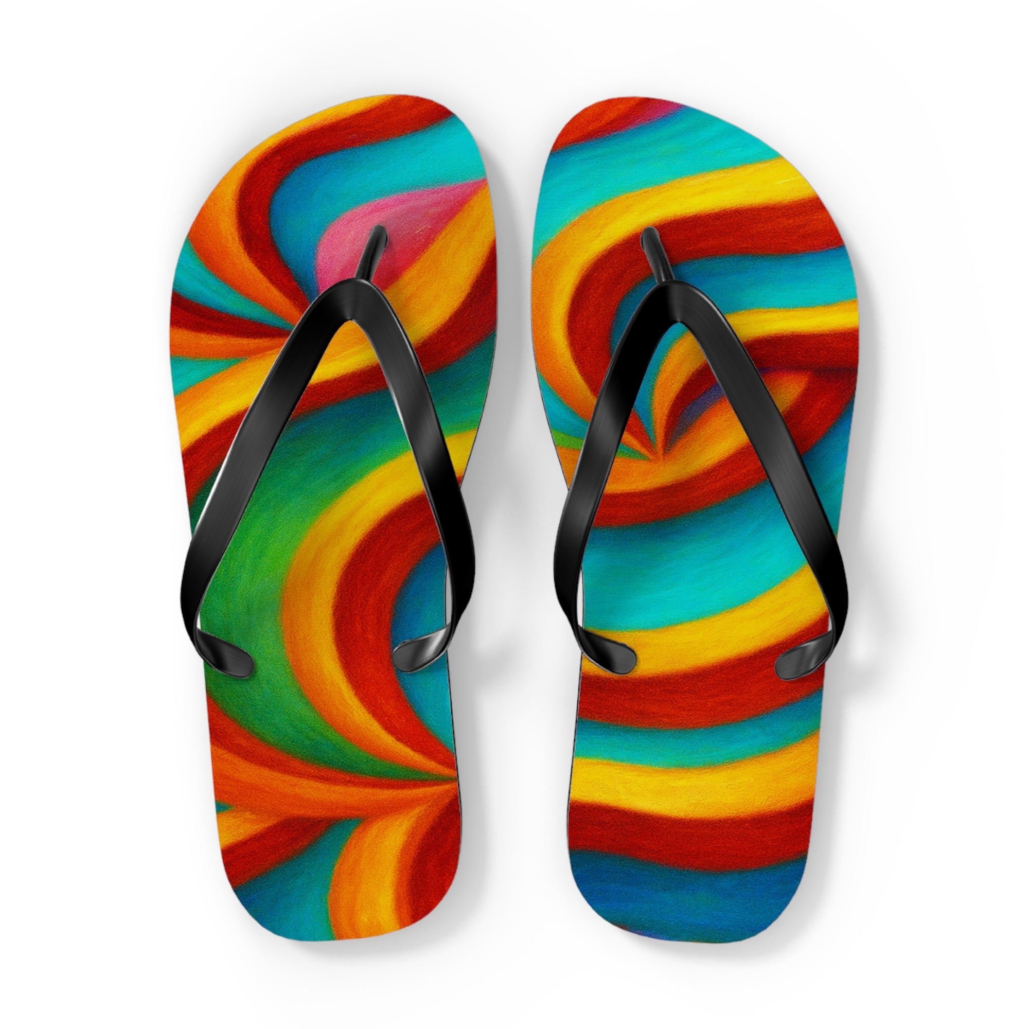 Colorful Artistic Flip Flops | Vibrant Summer Festival Sandals