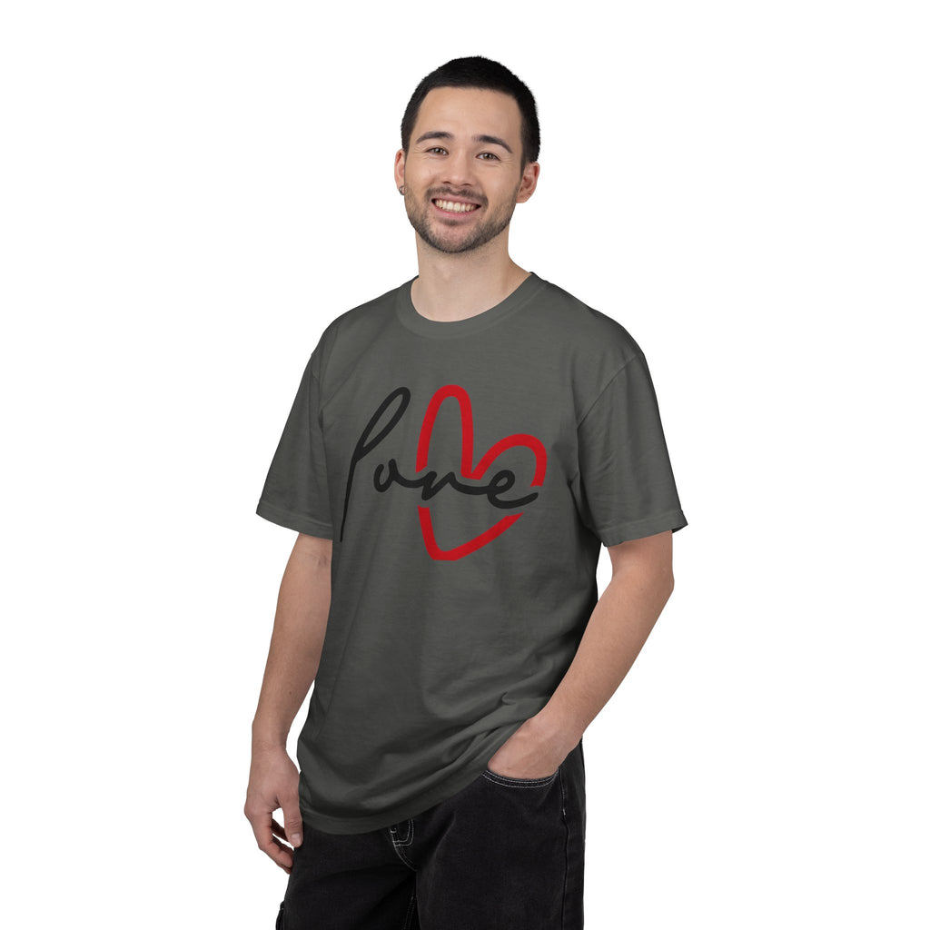 Love Script Heart T-Shirt, Minimalist Valentine's Tee