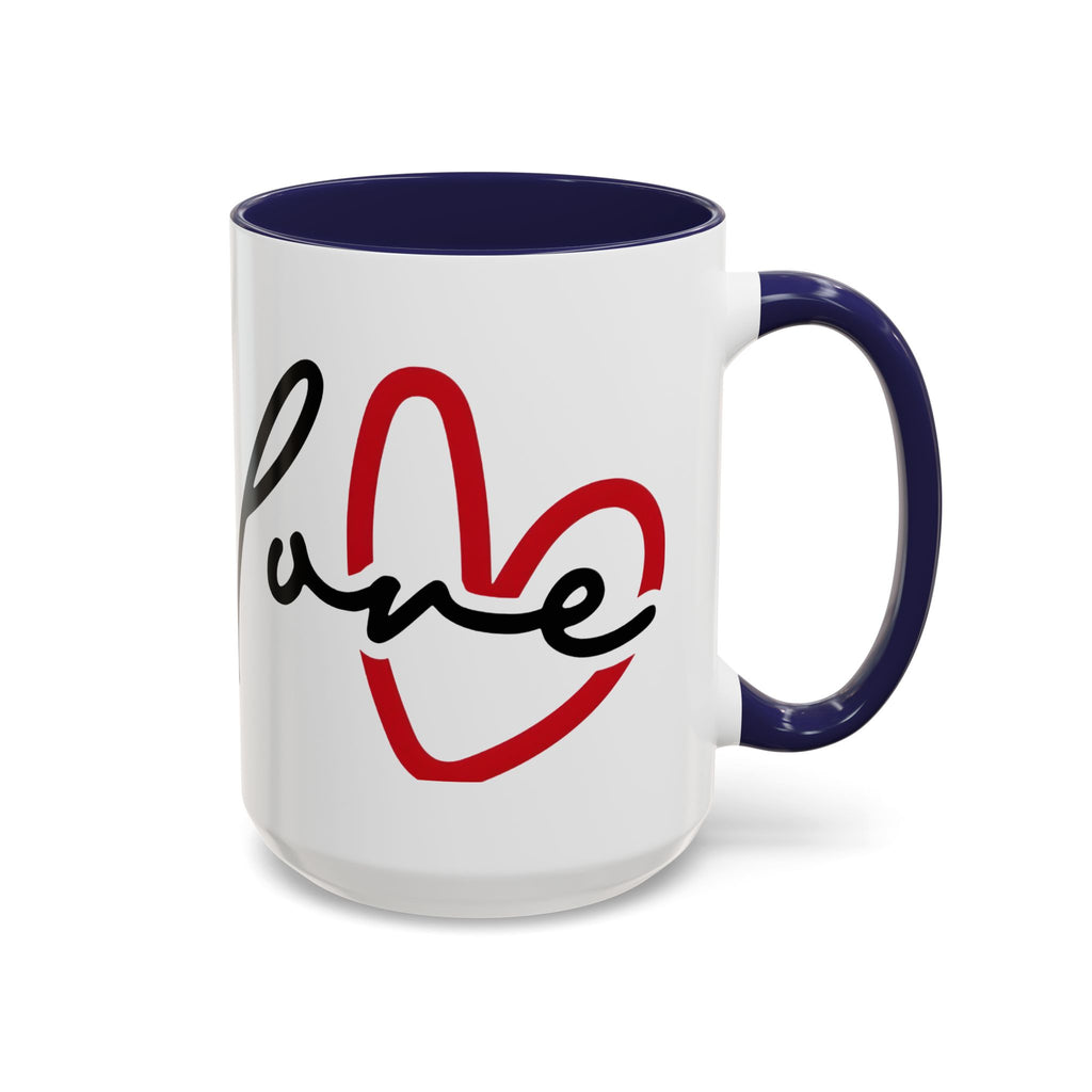 Romantic Love Mug | Heart Script Coffee Cup