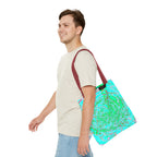 Ocean Swirl Tote Bag | Turquoise Abstract Beach Shopper