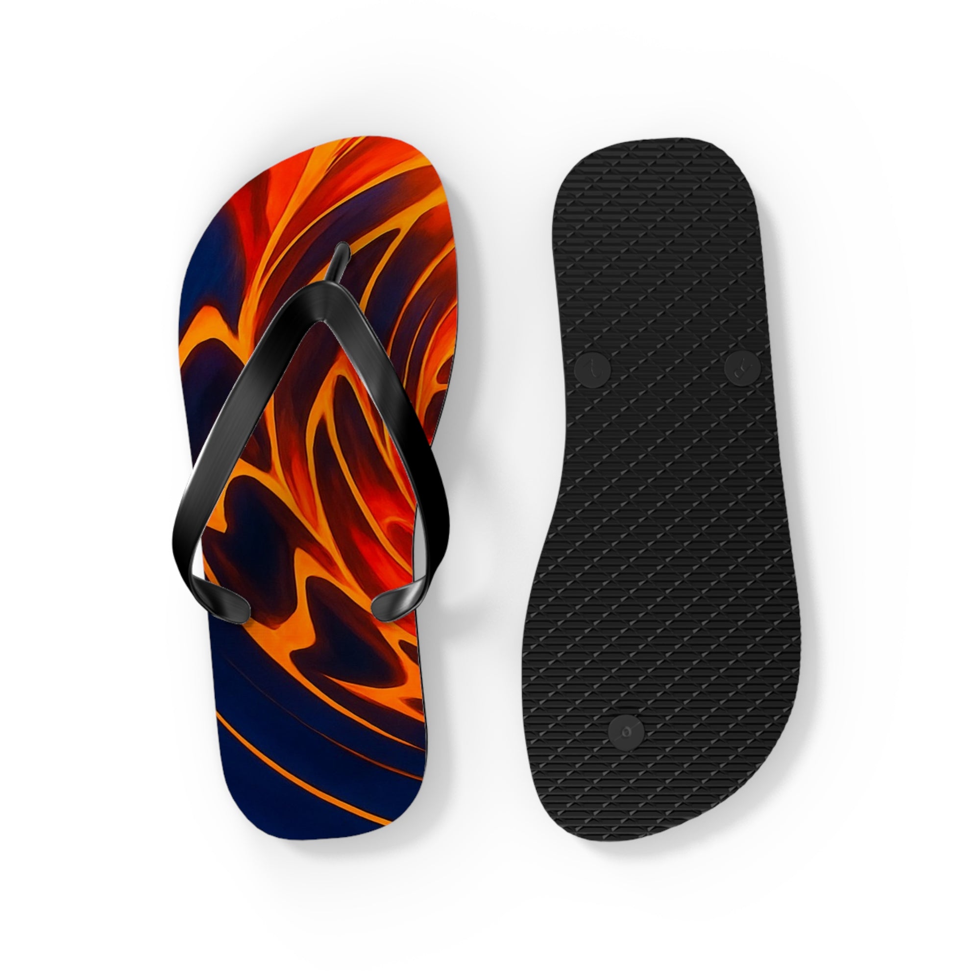 Vibrant Flame Flip Flops | Colorful Summer Beach Sandals