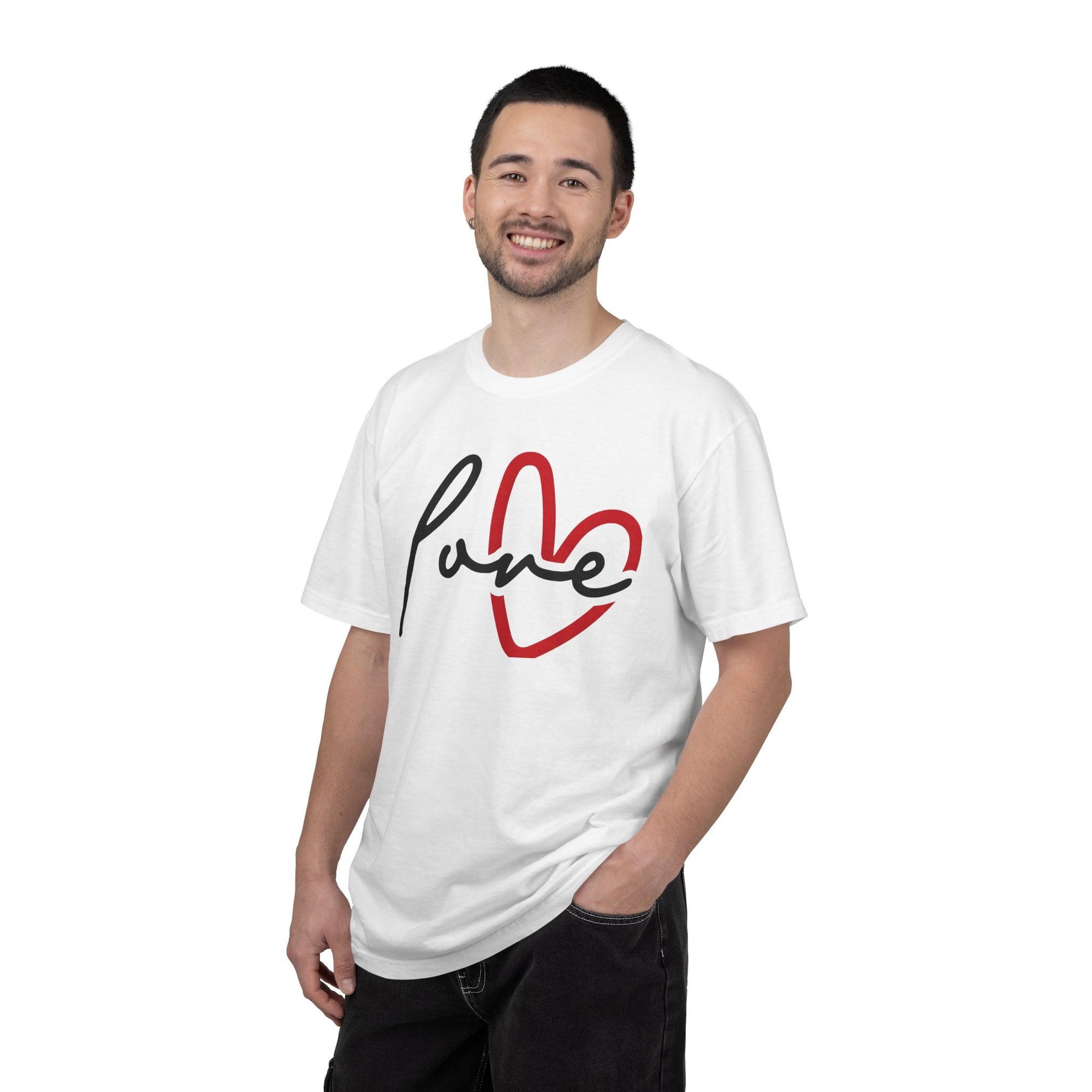 Love Script Heart T-Shirt, Minimalist Valentine's Tee
