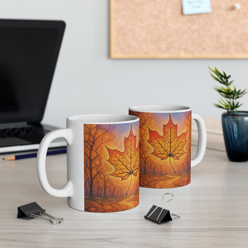 Autumn Leaves Mug | Cozy Fall Coffee Cup | Seasonal Gift