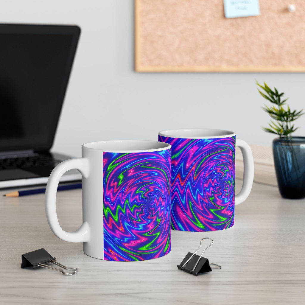 Psychedelic Spiral Mug | Trippy Swirl Coffee Cup | Retro Art Gift