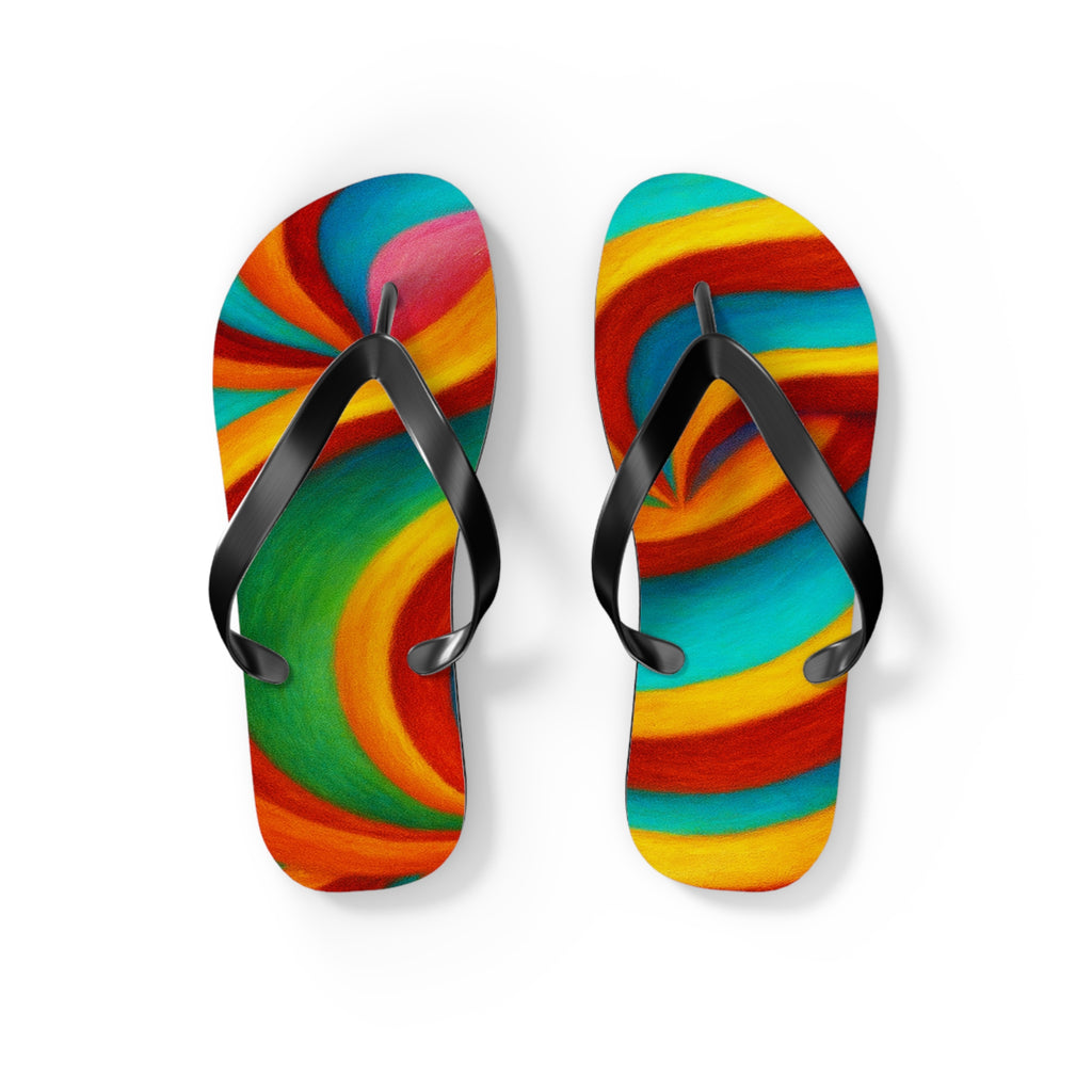 Colorful Artistic Flip Flops | Vibrant Summer Festival Sandals