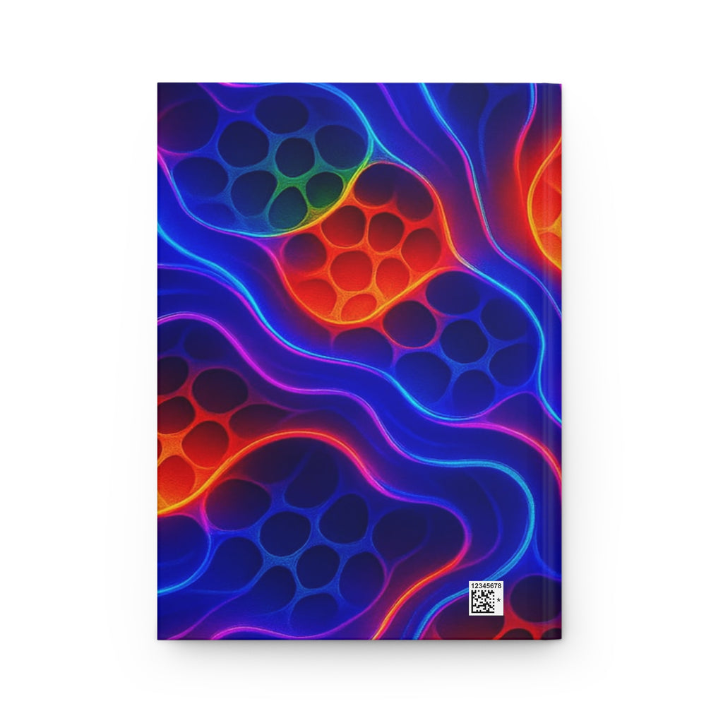 Neon Wave Abstract Notebook | Colorful Aesthetic Journal Hardcover