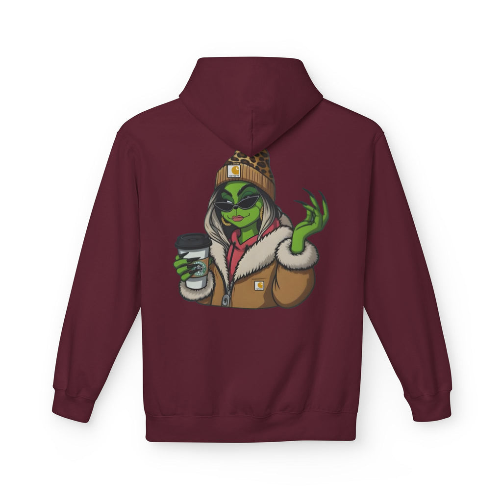 Sassy Grinch Girl Coffee Hoodie | Cozy Alien Winter Sweater | Funny Christmas Gift