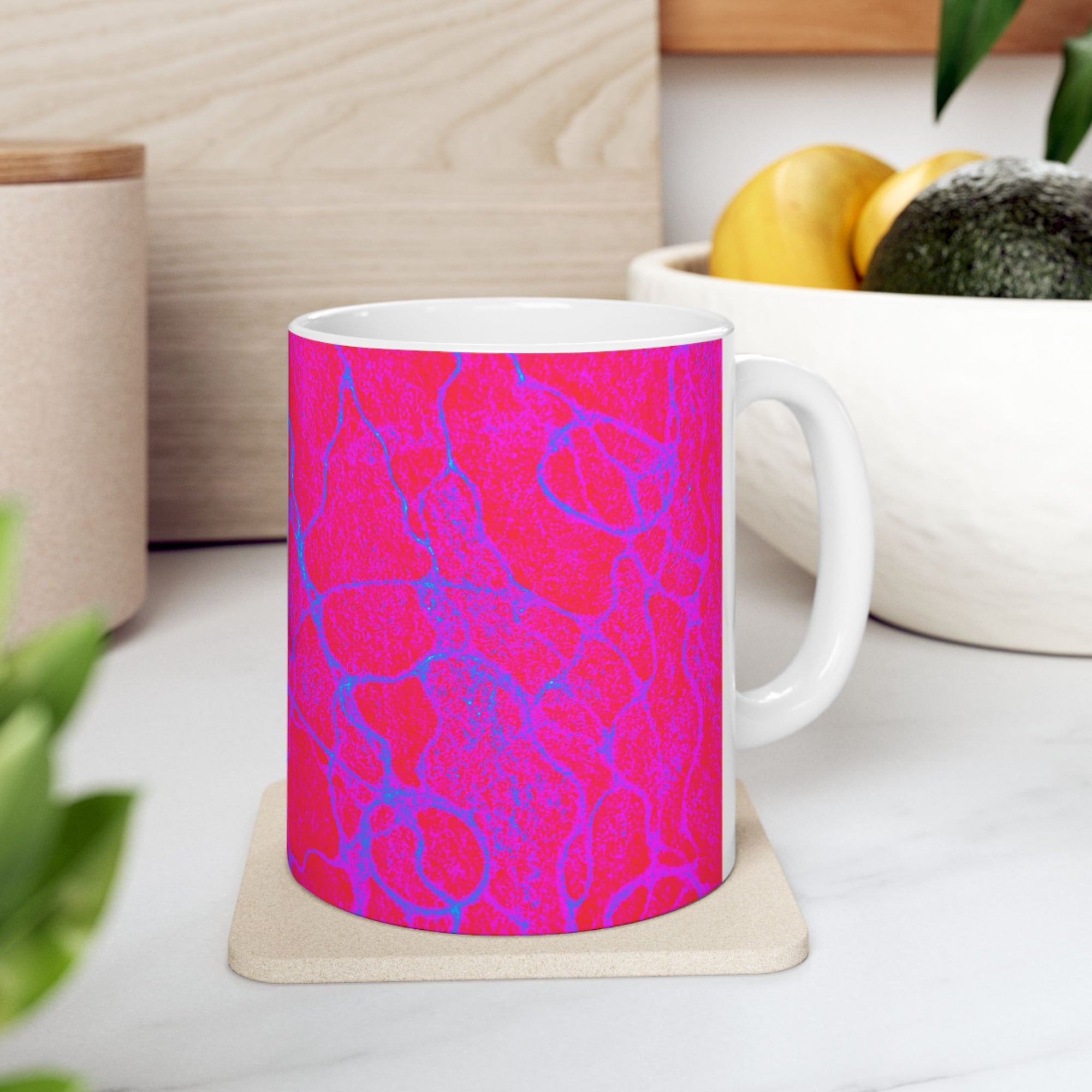 Pink Abstract Mug | Ceramic Coffee Cup | Modern Aesthetic Gift