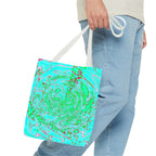 Ocean Swirl Tote Bag | Turquoise Abstract Beach Shopper