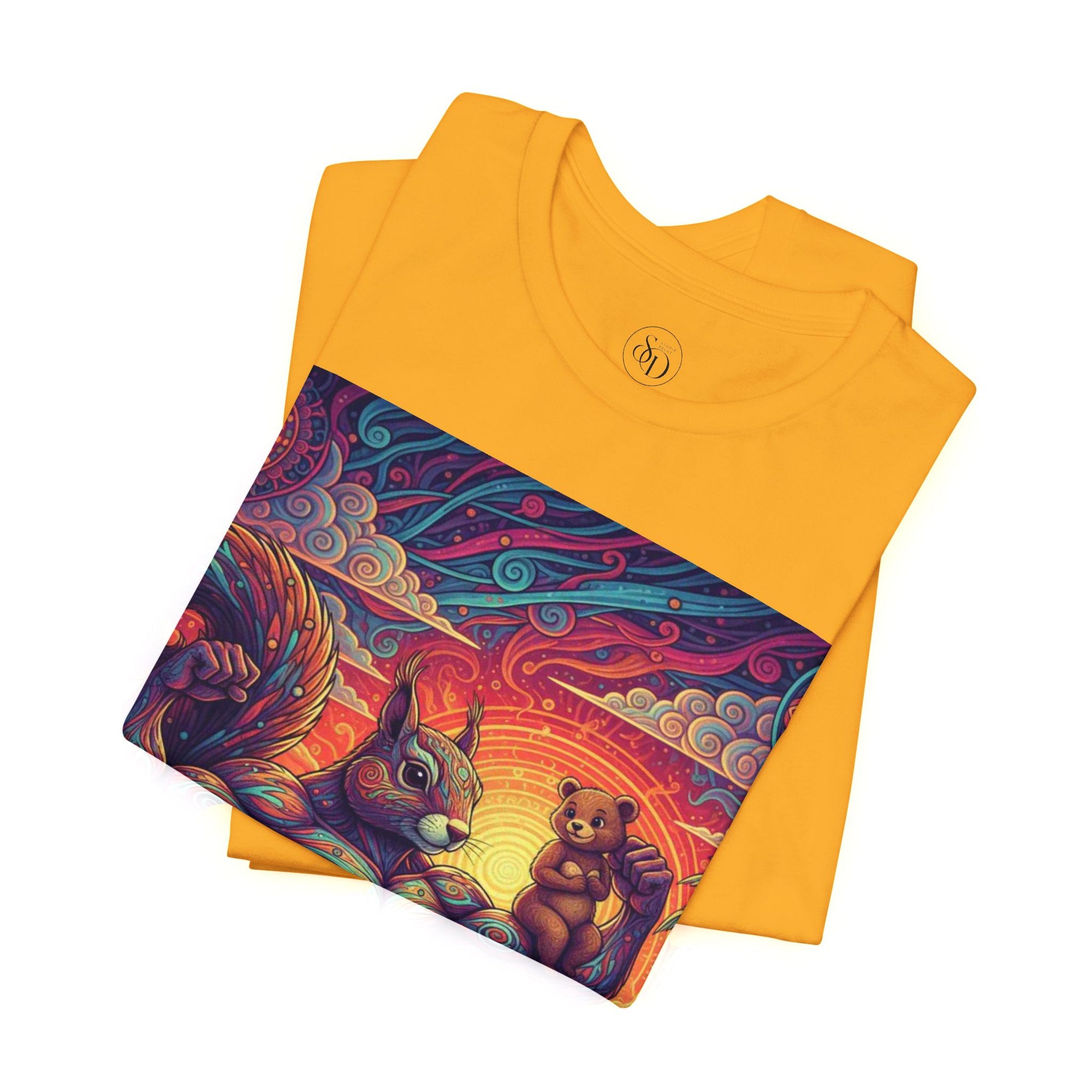 Muscular Squirrel Warrior T-Shirt | Fantasy Animal Design | Colorful Unisex Graphic Shirt