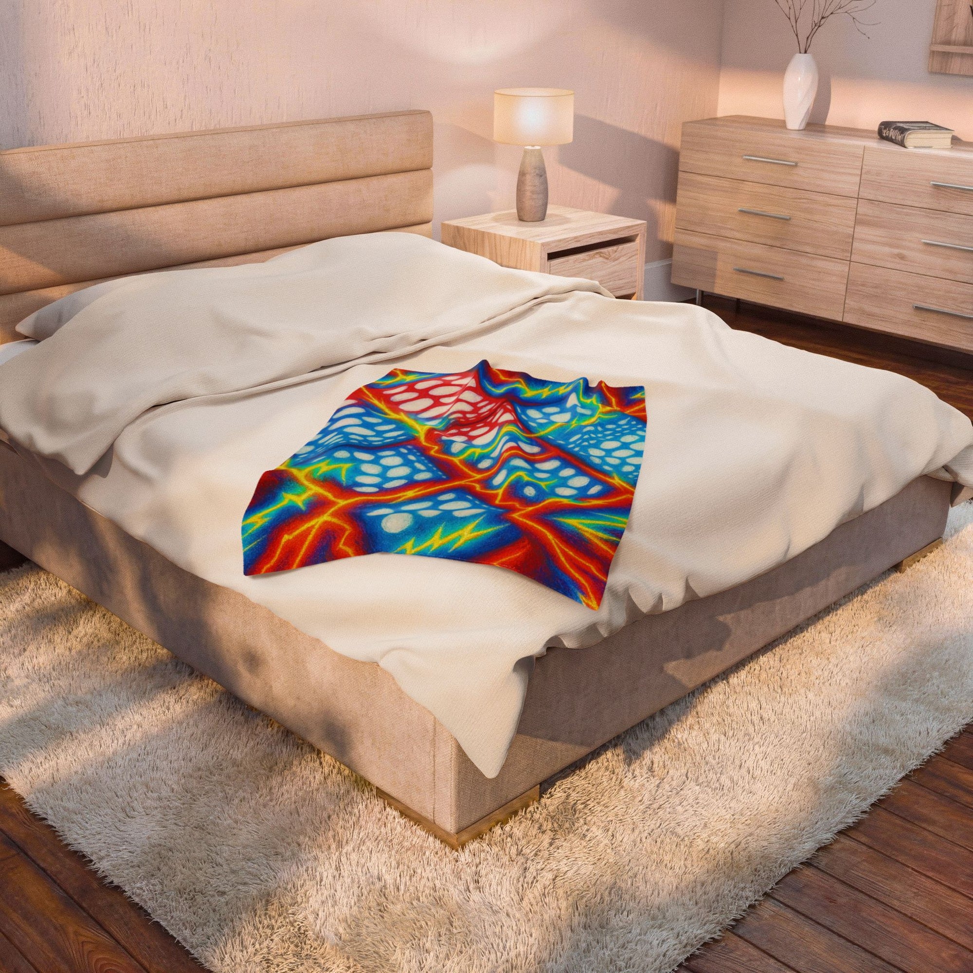 Colorful Plush Blanket | Cozy Velveteen Throw | Kids Room Decor