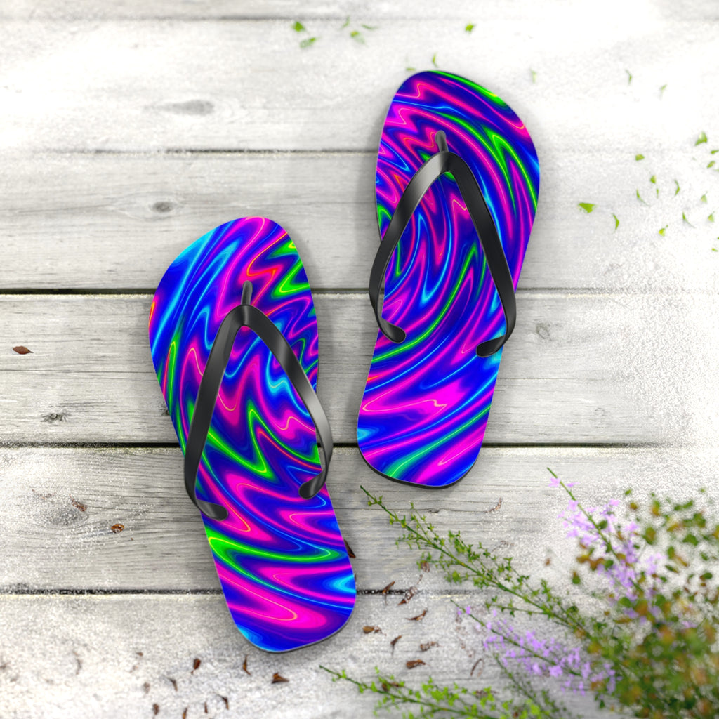Vibrant Tie-Dye Flip Flops | Colorful Summer Beachwear